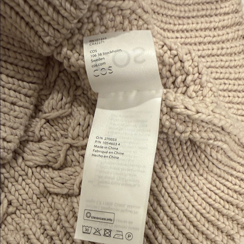 COS Women's Cable Knit Sweater Vest - Beige - Picture 9 of 11